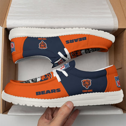 LIMITED EDITION - NEW CUSTOMIZED NFL26 CCB CHICAGO BEARS LOAFER SHOES