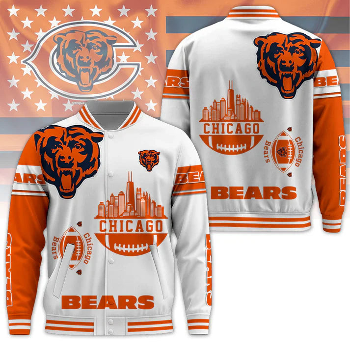 LIMITED EDITION - NEW CUSTOMIZED NFL26 CCB CHICAGO BEARS BASEBALL JACKET