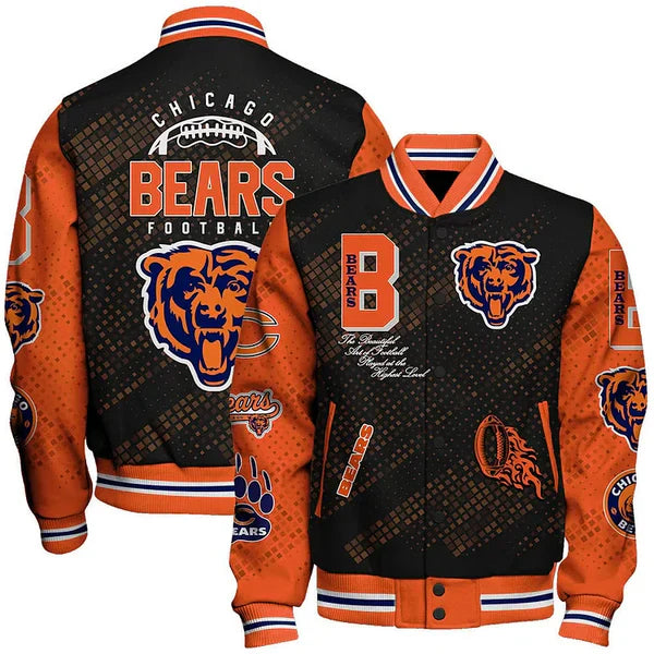 LIMITED EDITION - NEW CUSTOMIZED NFL26 CCB CHICAGO BEARS SATIN VARSITY JACKET & BASEBALL JACKET