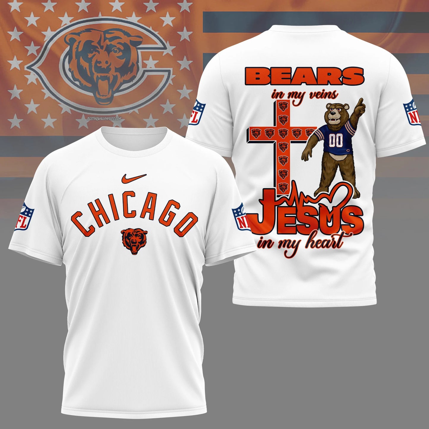 LIMITED EDITION - NEW CUSTOMIZED NFL26 CCB CHICAGO BEARS T-SHIRT | MULTIPLE COLORS AVAILABLE