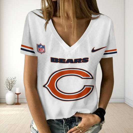 LIMITED EDITION - NEW CUSTOMIZED NFL26 CCB CHICAGO BEARS V-NECK FEMALE SHIRT