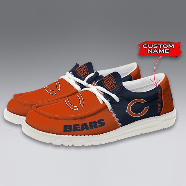 LIMITED EDITION - NEW CUSTOMIZED NFL26 CCB CHICAGO BEARS LOAFER SHOES