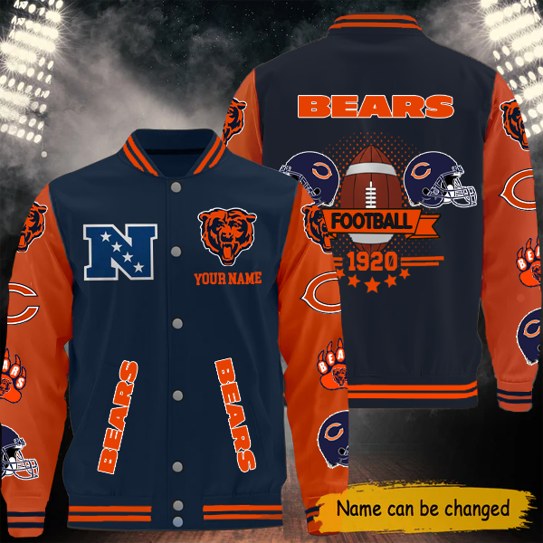 LIMITED EDITION - NEW CUSTOMIZED NFL26 CCB CHICAGO BEARS BASEBALL JACKET