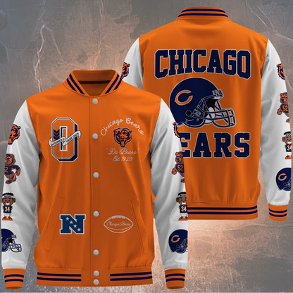 LIMITED EDITION - NEW CUSTOMIZED NFL26 CCB CHICAGO BEARS BASEBALL JACKET