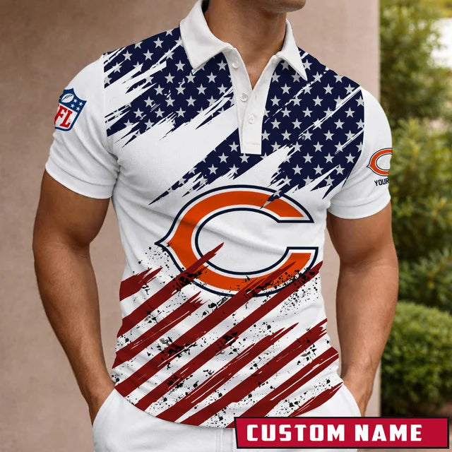 LIMITED EDITION - NEW CUSTOMIZED NFL26 CCB CHICAGO BEARS POLO SHIRT