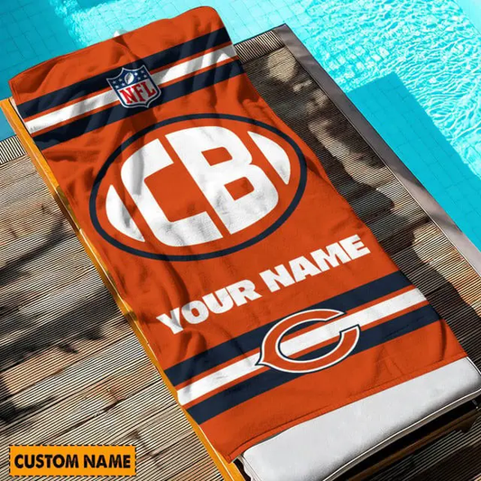 LIMITED EDITION - NEW CUSTOMIZED NFL26 CCB CHICAGO BEARS BEACH & BATH TOWEL (KIDS & ADULTS)