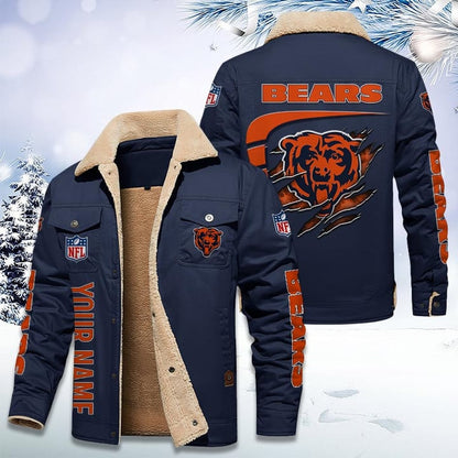 LIMITED EDITION - NEW CUSTOMIZED NFL26 CCB CHICAGO BEARS FLEECE JACKET