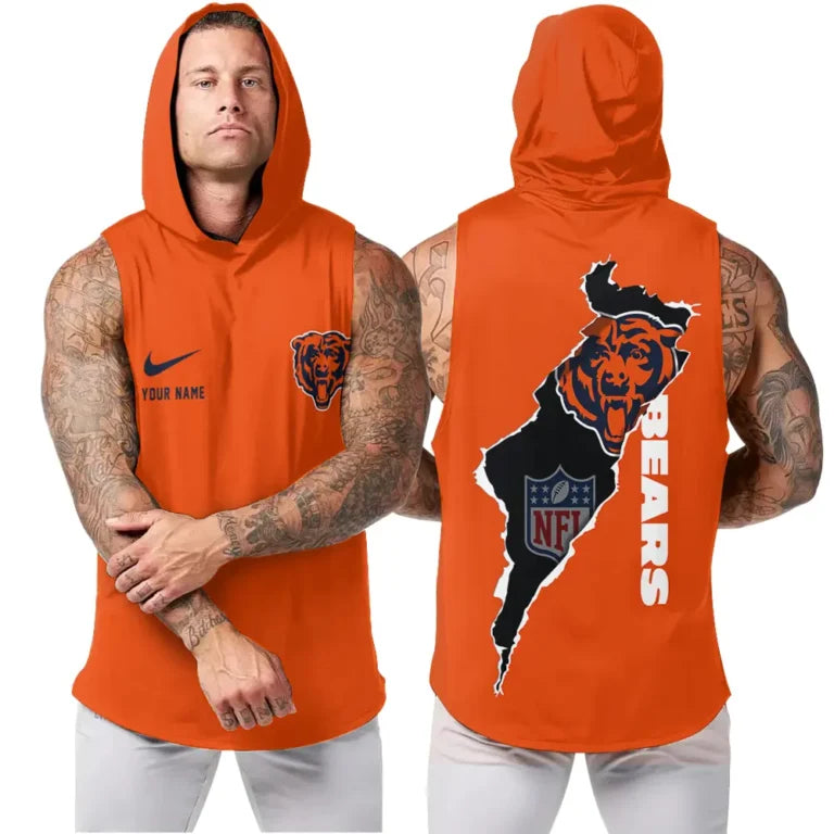 LIMITED EDITION - NEW CUSTOMIZED NFL26 CCB CHICAGO BEARS HOODED TANK TOP