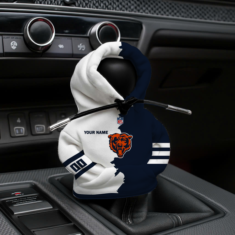 LIMITED EDITION - NEW CUSTOMIZED NFL26 CCB CHICAGO BEARS CAR HOODIE SHIFT KNOB