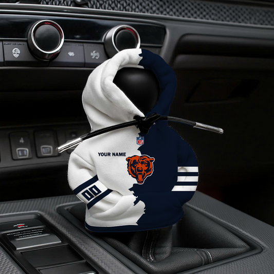 LIMITED EDITION - NEW CUSTOMIZED NFL26 CCB CHICAGO BEARS CAR HOODIE SHIFT KNOB