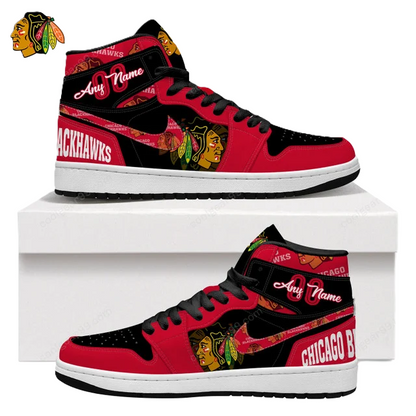 LIMITED EDITION - NEW CUSTOMIZED NHL08 CC BLACKHAWKS AIR JORDAN SNEAKERS