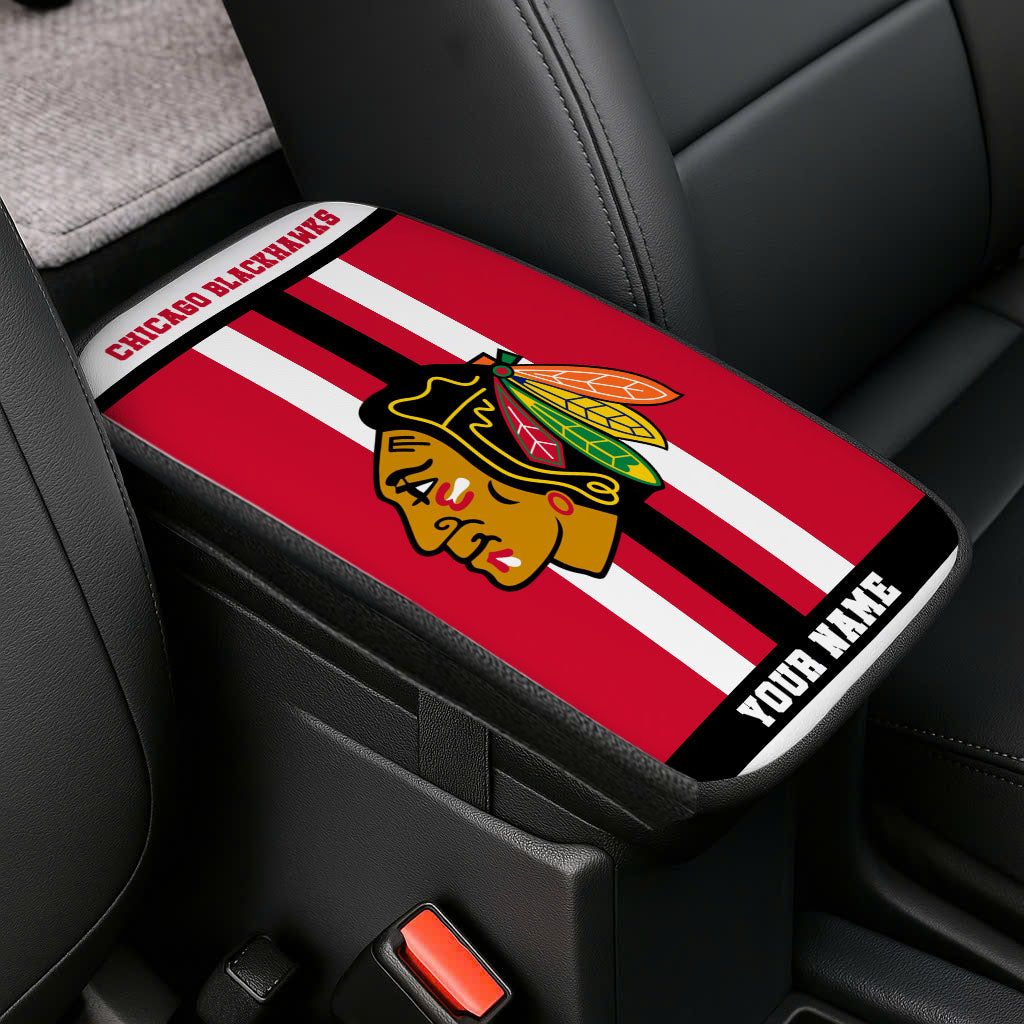 LIMITED EDITION - NEW CUSTOMIZED NHL08 CBH CHICAGO BLACKHAWKS CAR ARMREST PAD COVER