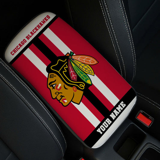 LIMITED EDITION - NEW CUSTOMIZED NHL08 CBH CHICAGO BLACKHAWKS CAR ARMREST PAD COVER