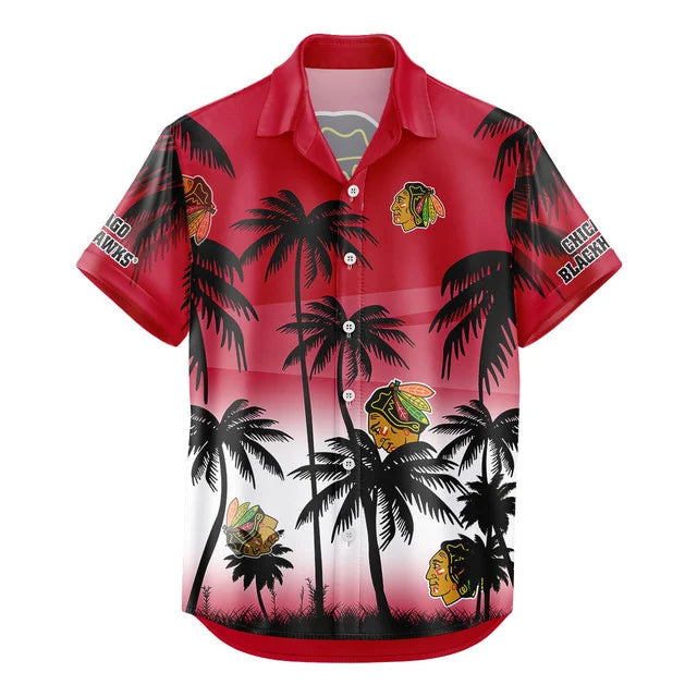 LIMITED EDITION - NEW CUSTOMIZED NHL08 CBH CHICAGO BLACKHAWKS UNISEX HAWAIIAN SHIRT & SHORTS SET