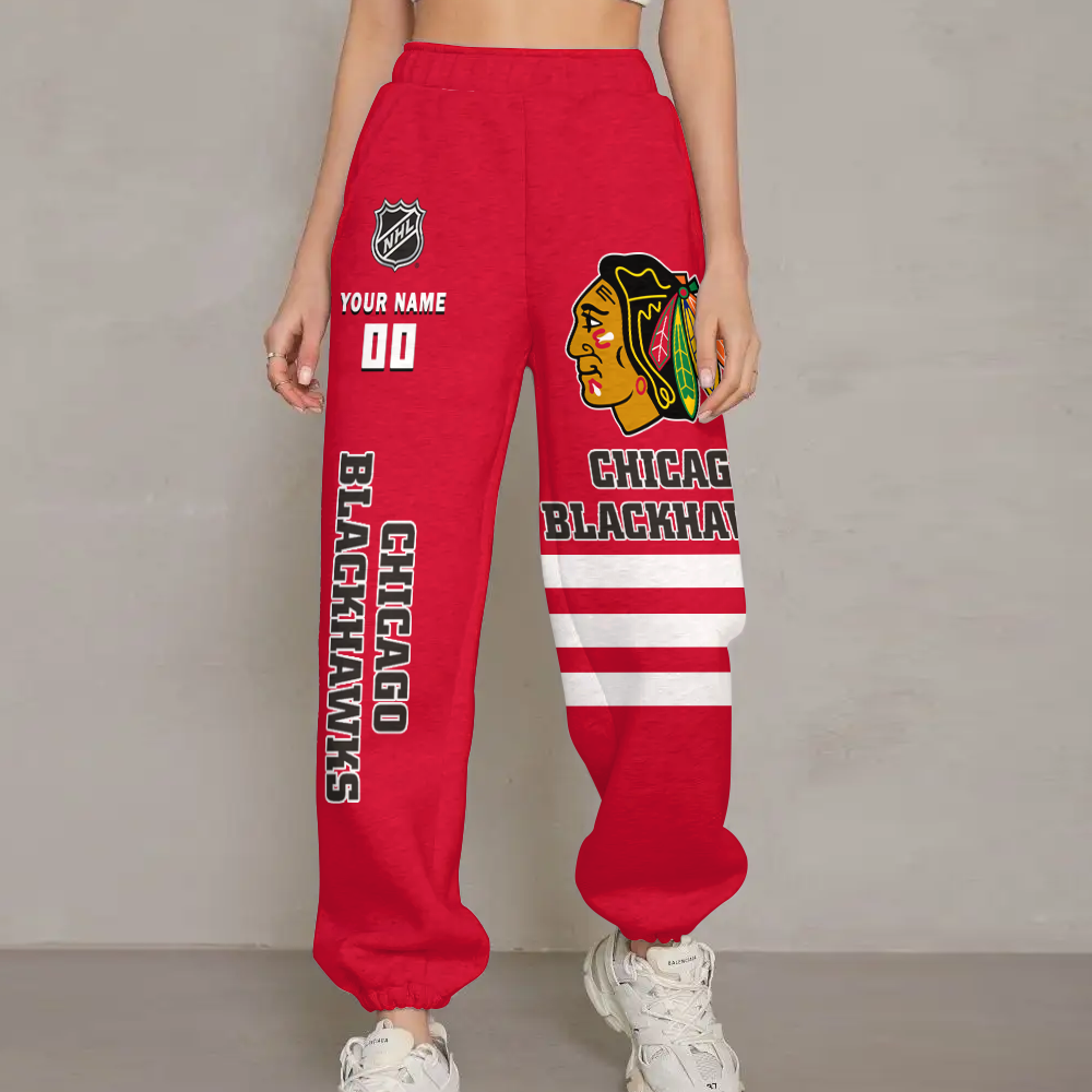 LIMITED EDITION - NEW CUSTOMIZED NHL08 CBH CHICAGO BLACKHAWKS UNISEX LONG PANTS