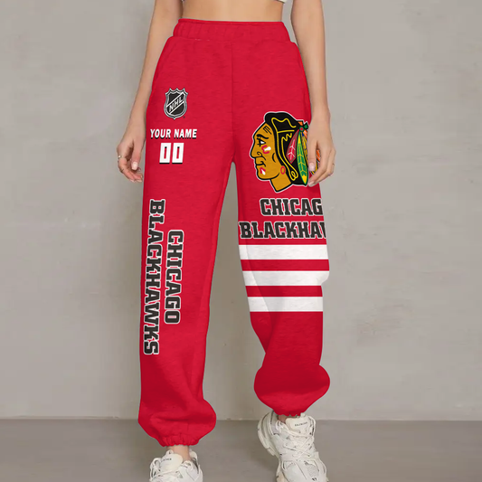 LIMITED EDITION - NEW CUSTOMIZED NHL08 CBH CHICAGO BLACKHAWKS UNISEX LONG PANTS