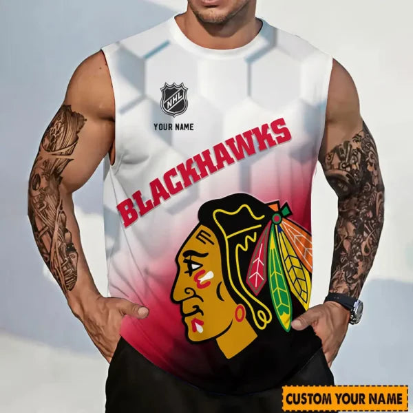 LIMITED EDITION - NEW CUSTOMIZED NHL08 CBH CHICAGO BLACKHAWKS TANK TOP & GYM SHIRT