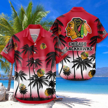 LIMITED EDITION - NEW CUSTOMIZED NHL08 CBH CHICAGO BLACKHAWKS UNISEX HAWAIIAN SHIRT & SHORTS SET