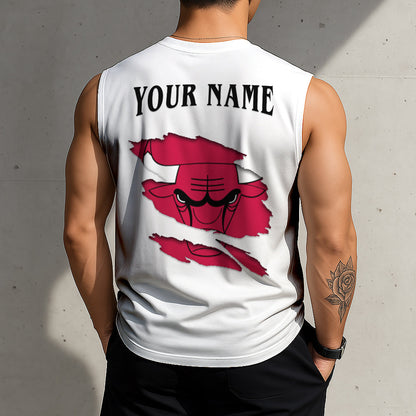 LIMITED EDITION - NEW CUSTOMIZED NBA19 CBU CHICAGO BULLS TANKTOP & GYM SHIRT