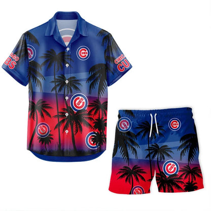 LIMITED EDITION - NEW CUSTOMIZED MLB04 CCS CHICAGO CUBS UNISEX HAWAIIAN SHIRT & SHORTS SET