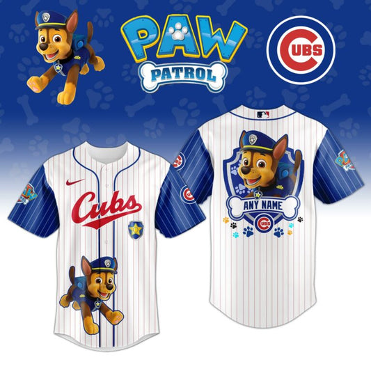 LIMITED EDITION - NEW CUSTOMIZED MLB04 CCS CHICAGO CUBS x PAW PATROL BASEBALL JERSEY & CAP