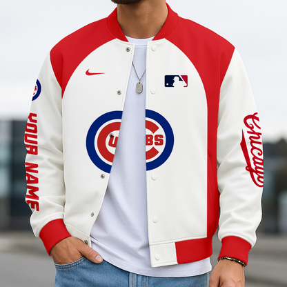LIMITED EDITION - NEW CUSTOMIZED MLB04 CCS CHICAGO CUBS BASEBALL JACKET, SATIN VARSITY JACKET
