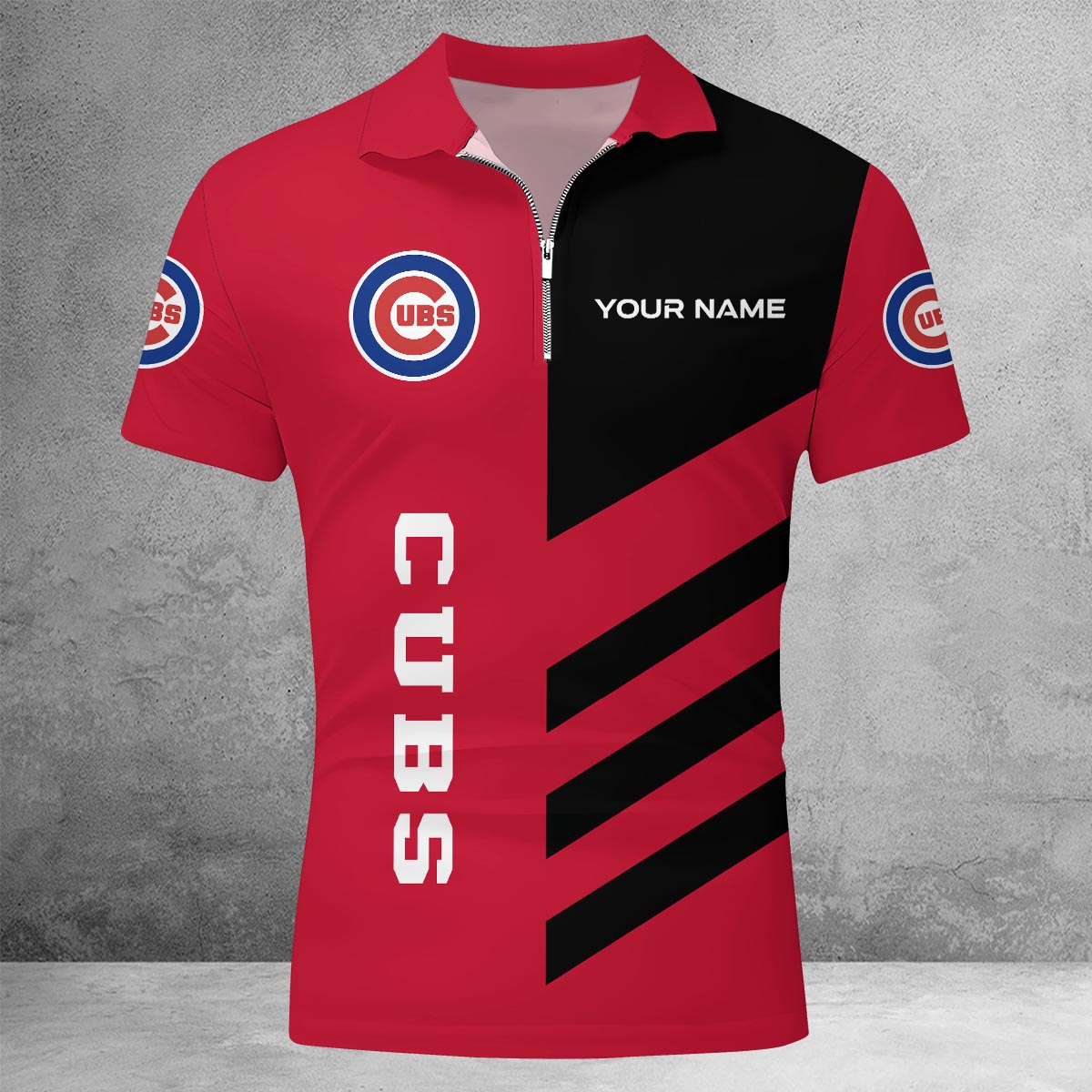 LIMITED EDITION - NEW CUSTOMIZED MLB04 CCS CHICAGO CUBS ZIP POLO SHIRT