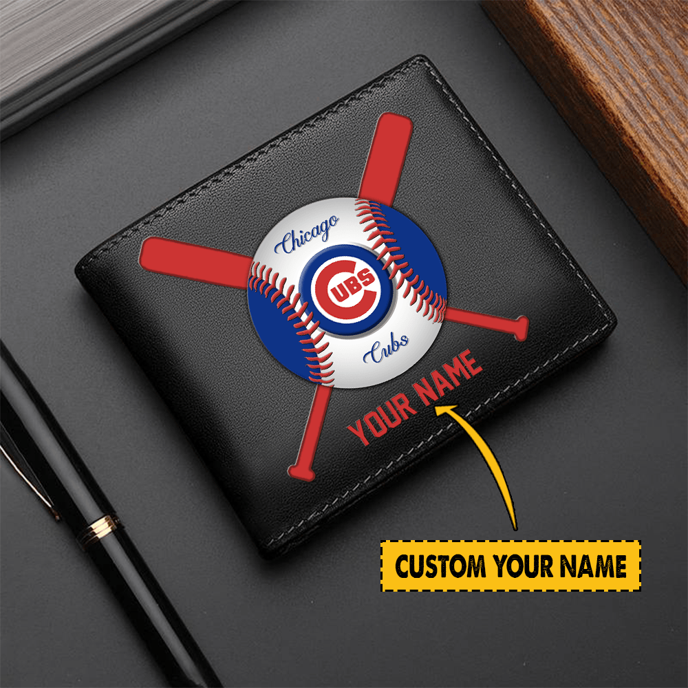 LIMITED EDITION - NEW CUSTOMIZED MLB04 CCS CHICAGO CUBS LEATHER WALLET