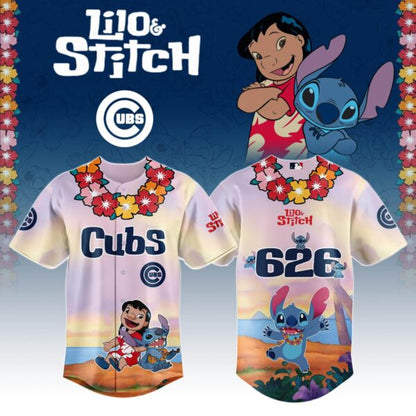 LIMITED EDITION - NEW CUSTOMIZED MLB04 CH CUBS x LILO & STITCH BASEBALL JERSEY