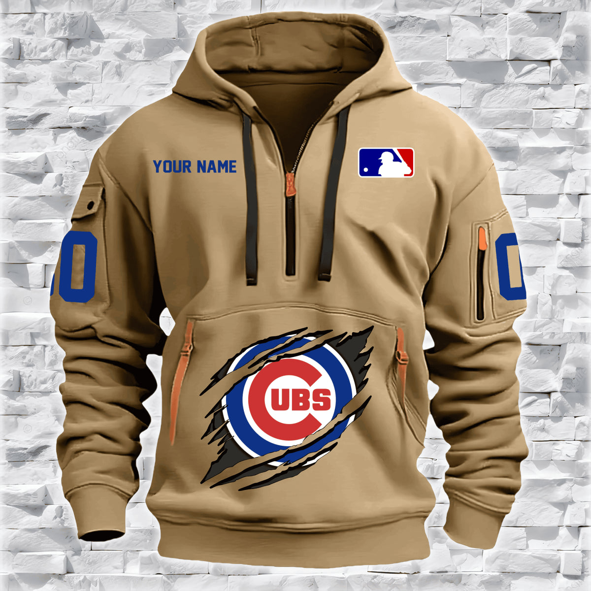 LIMITED EDITION - NEW CUSTOMIZED MLB05 CC REDS QUARTER ZIP HOODIE