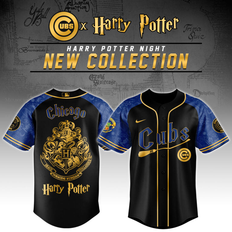 LIMITED EDITION - NEW CUSTOMIZED MLB04 CH CUBS x HARRY POTTER BASEBALL JERSEY & CAP