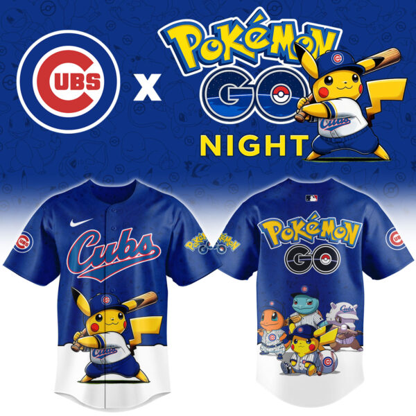 LIMITED EDITION - NEW CUSTOMIZED MLB04 CCS CHICAGO CUBS x POKEMON BASEBALL JERSEY & CAP