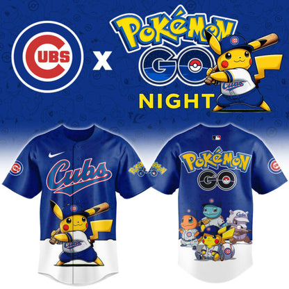 LIMITED EDITION - NEW CUSTOMIZED MLB04 CCS CHICAGO CUBS x POKEMON BASEBALL JERSEY & CAP
