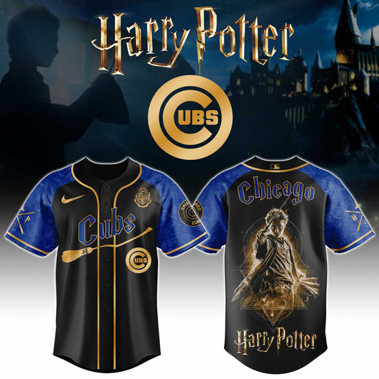 LIMITED EDITION - NEW CUSTOMIZED MLB04 CCS CHICAGO CUBS x HARRY POTTER BASEBALL JERSEY & CAP