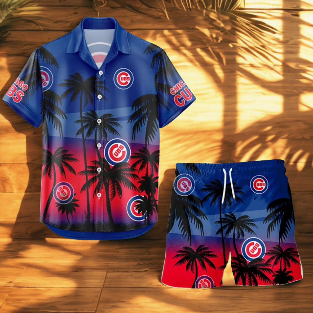 LIMITED EDITION - NEW CUSTOMIZED MLB04 CCS CHICAGO CUBS UNISEX HAWAIIAN SHIRT & SHORTS SET