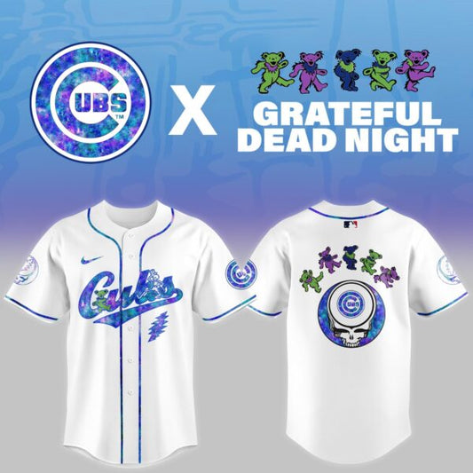 LIMITED EDITION - NEW CUSTOMIZED MLB04 CH CUBS x GRATEFUL DEAD BASEBALL JERSEY