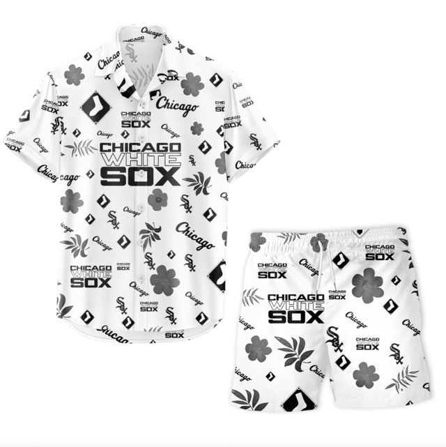 LIMITED EDITION - NEW CUSTOMIZED MLB26 CWS CHICAGO WHITE SOX UNISEX HAWAIIAN SHIRT & SHORTS SET