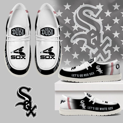 LIMITED EDITION - NEW CUSTOMIZED MLB26 CWS CHICAGO WHITE SOX LOAFER SHOES