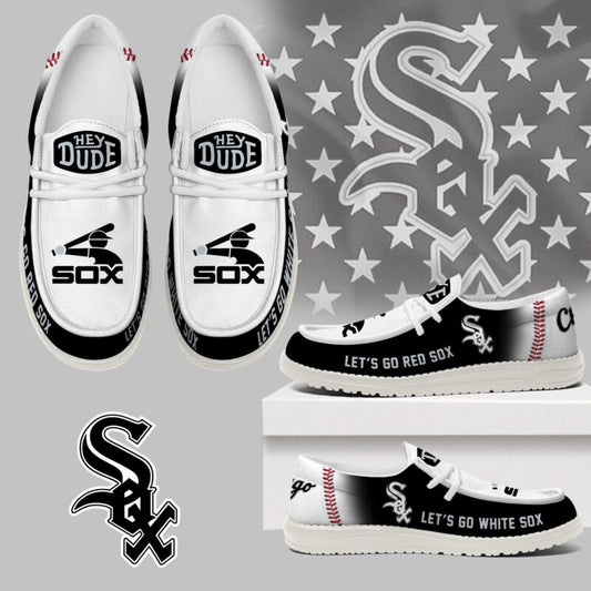 LIMITED EDITION - NEW CUSTOMIZED MLB26 CWS CHICAGO WHITE SOX LOAFER SHOES