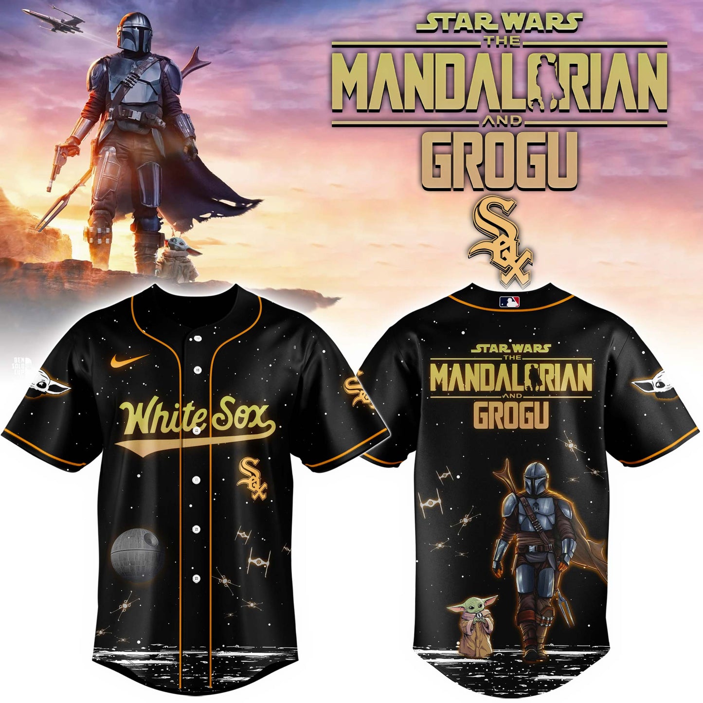 LIMITED EDITION - NEW CUSTOMIZED MLB26 CW SOX x STAR WARS BASEBALL JERSEY & CAP
