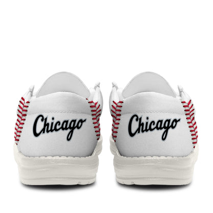 LIMITED EDITION - NEW CUSTOMIZED MLB26 CWS CHICAGO WHITE SOX LOAFER SHOES