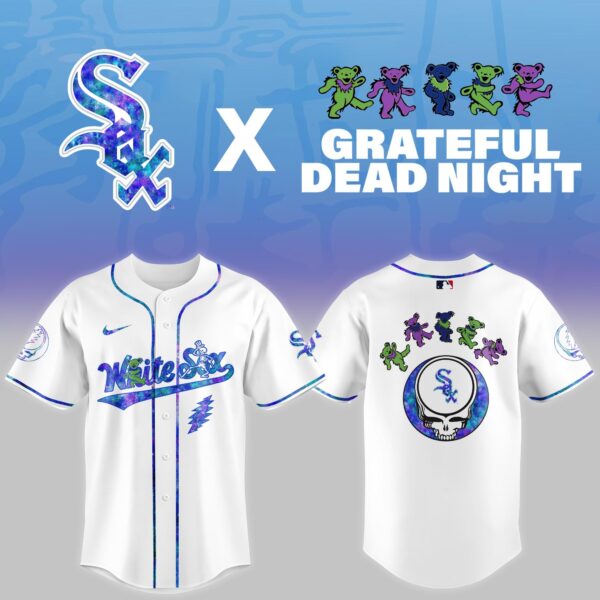 LIMITED EDITION - NEW CUSTOMIZED MLB26 CW SOX x GRATEFUL DEAD BASEBALL JERSEY