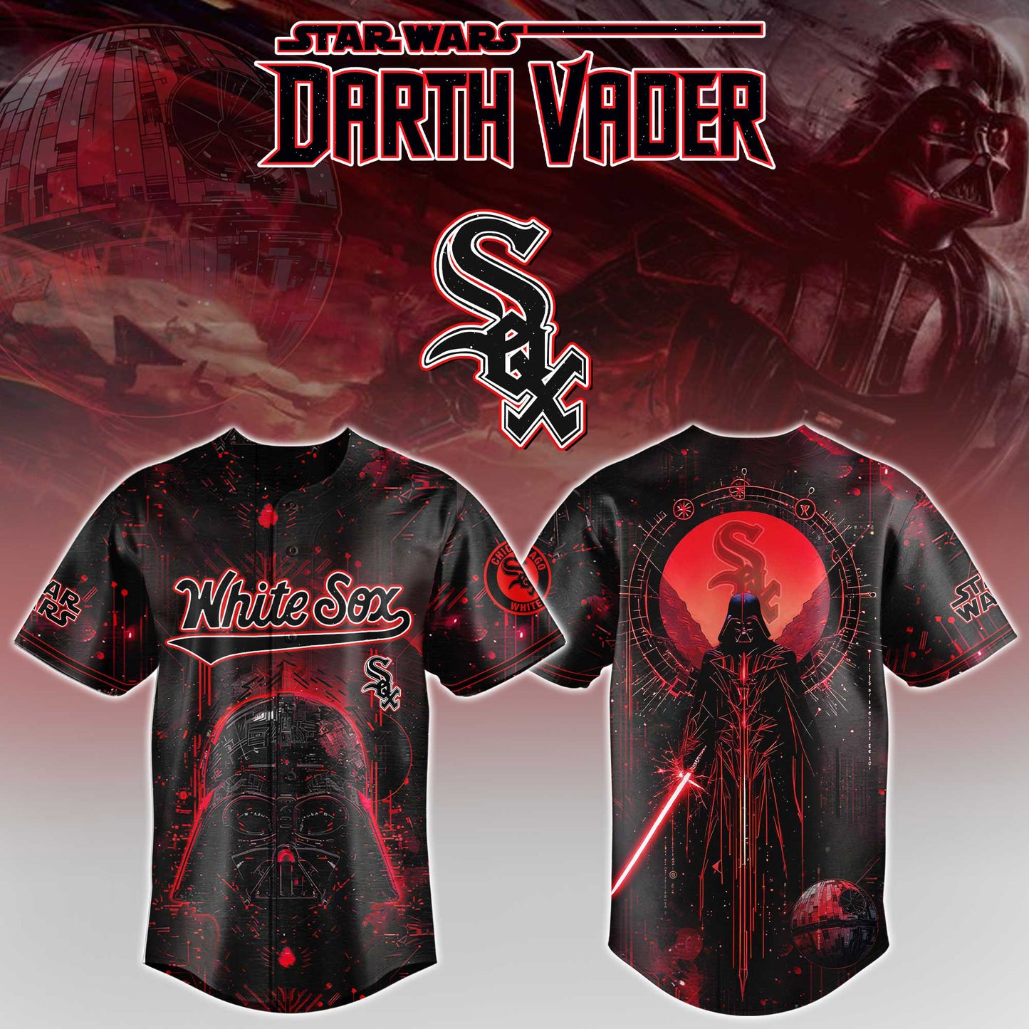 LIMITED EDITION - NEW CUSTOMIZED MLB26 CWS CHICAGO WHITE SOX x STAR WARS BASEBALL JERSEY