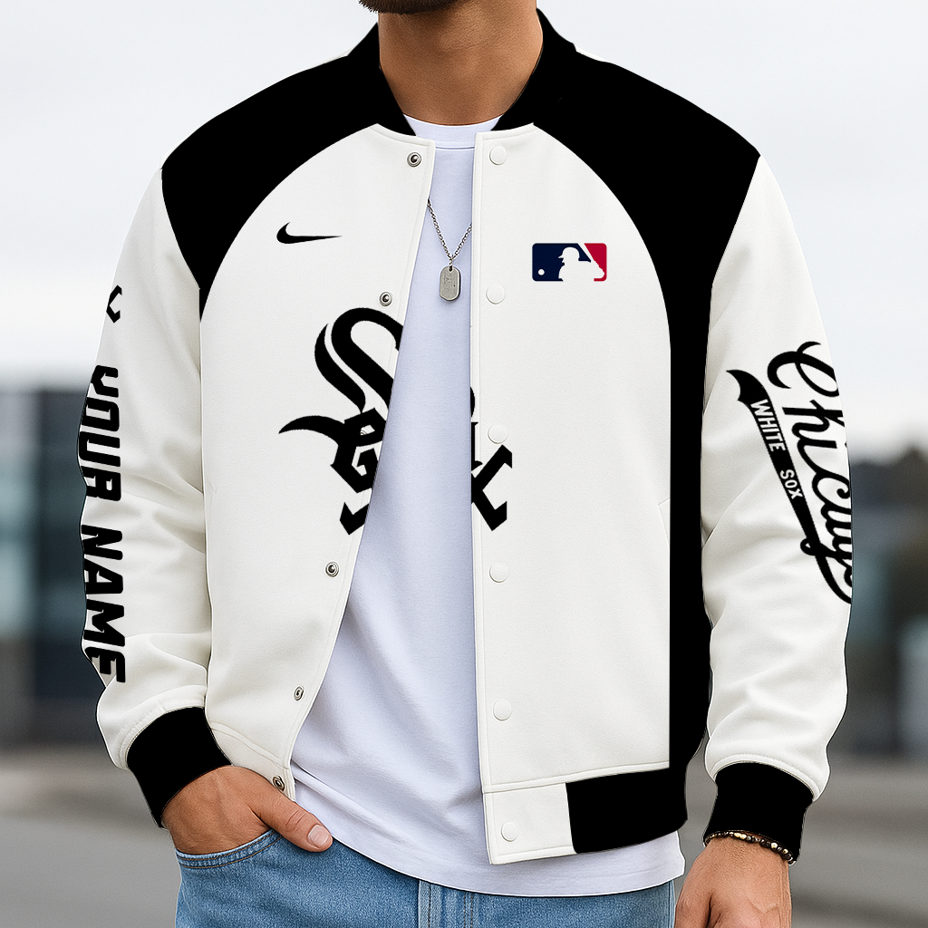 LIMITED EDITION - NEW CUSTOMIZED MLB26 CWS CHICAGO WHITE SOX  BASEBALL JACKET, SATIN VARSITY JACKET
