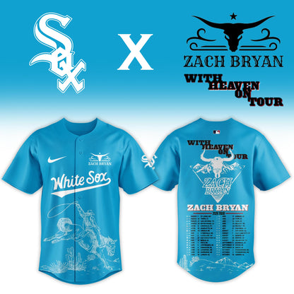 LIMITED EDITION - NEW CUSTOMIZED MLB26 CWS CHICAGO WHITE SOX x ZACH BRYAN BASEBALL JERSEY & CAP