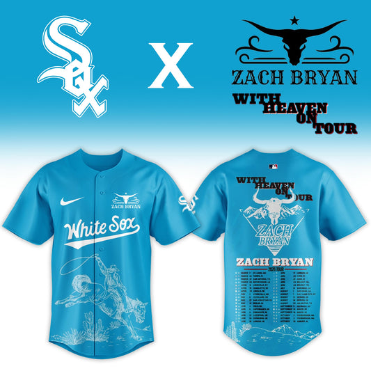 LIMITED EDITION - NEW CUSTOMIZED MLB26 CWS CHICAGO WHITE SOX x ZACH BRYAN BASEBALL JERSEY & CAP