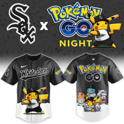 LIMITED EDITION - NEW CUSTOMIZED MLB26 CWS CHICAGO WHITE SOX x POKEMON BASEBALL JERSEY & CAP
