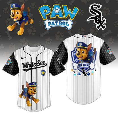 LIMITED EDITION - NEW CUSTOMIZED MLB26 CWS CHICAGO WHITE SOX x PAW PATROL BASEBALL JERSEY & CAP