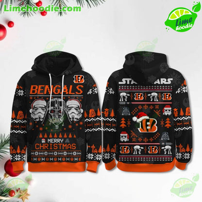 LIMITED EDITION - NEW CUSTOMIZED NFL16 CCB CINCINNATI BENGALS MERRY CHRISTMAS HOODIE, ZIP HOODIE, SWEATSHIRT