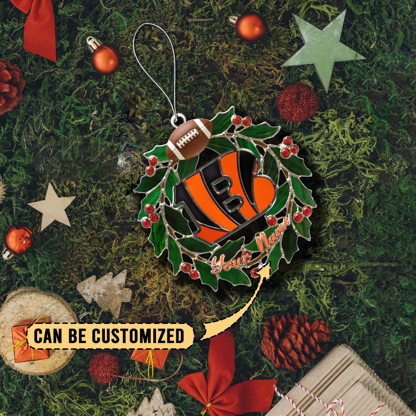 LIMITED EDITION - NEW CUSTOMIZED NFL16 CCB CINCINNATI BENGALS ACRYLIC ORNAMENT